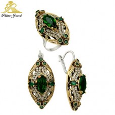 Gümüş Otantik Taşlı Set